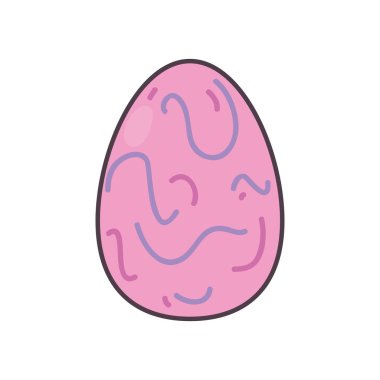 Happy easter egg line and fill style icon vector design