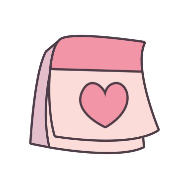 Isolated love calendar line and fill style icon vector design