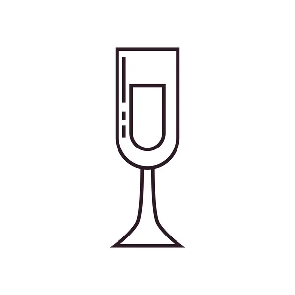 Isolated champagne cup line style icon vector design — Stockový vektor