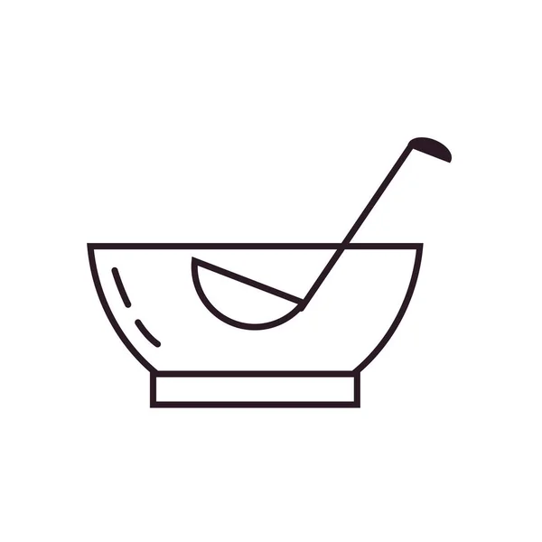 Isolado punch bowl linha estilo ícone vetor design —  Vetores de Stock