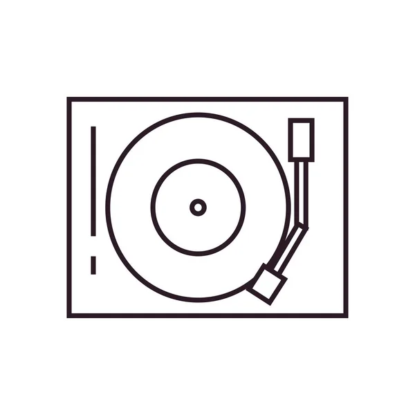 Isolated music turntable line style icon vector design — 스톡 벡터