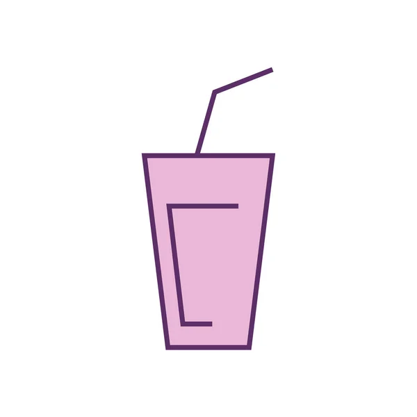 Isolated drink glass line fill style icon vector design — Stok Vektör