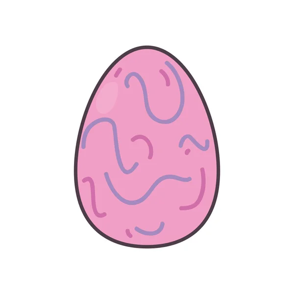 Happy easter egg line and fill style icon vector design — Stockvektor