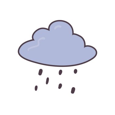 Isolated cloud and rain line and fill style icon vector design