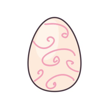 Happy easter egg line and fill style icon vector design