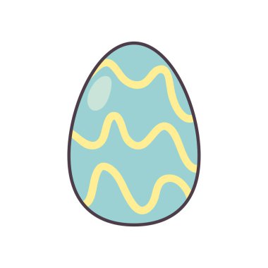 Happy easter egg line and fill style icon vector design