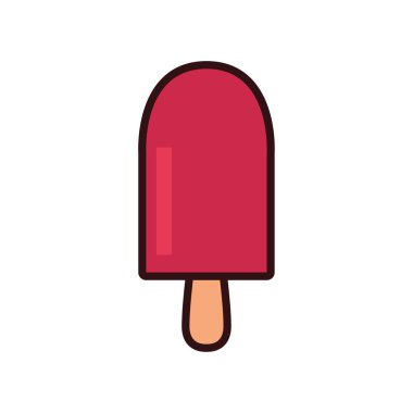 İzole edilmiş dondurma hattı ve biçim ikonu vektör tasarımını doldur