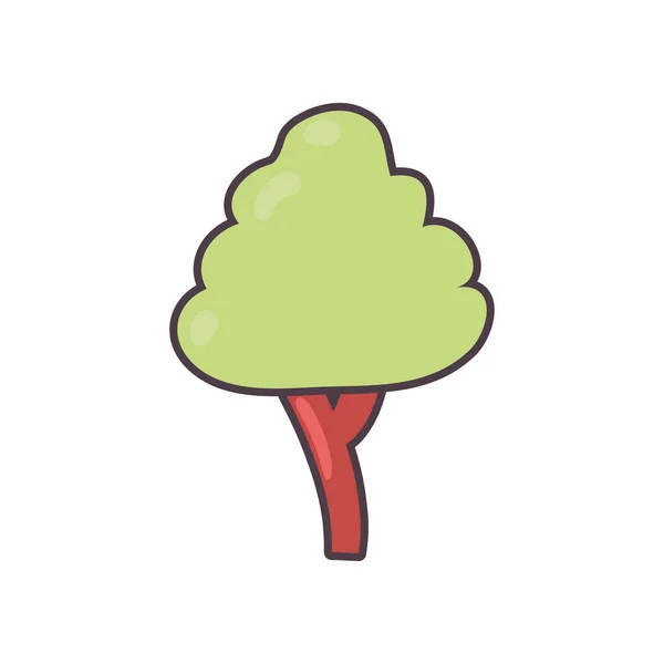 Isolated season tree line and fill style icon vector design — ストックベクタ