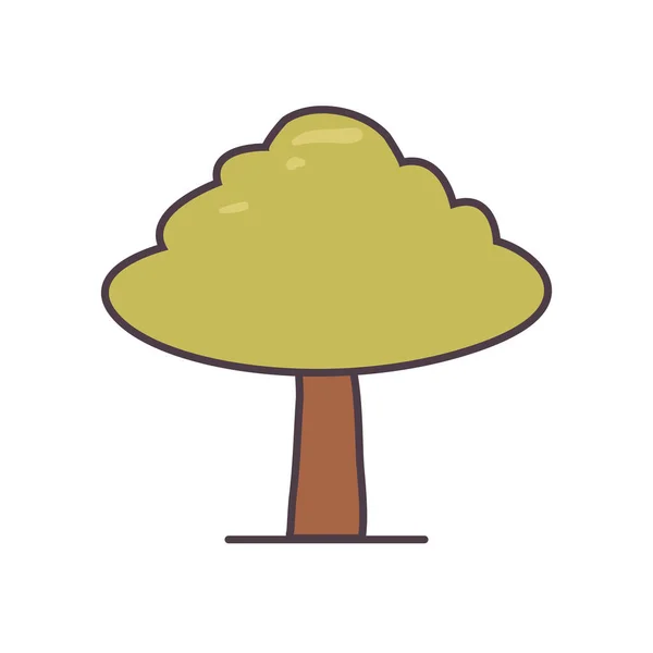 Linea albero stagione isolata e stile di riempimento icona vettoriale design — Vettoriale Stock