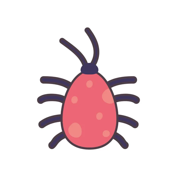 Cute bug cartoon line and fill style icon vector design — Stock Vector