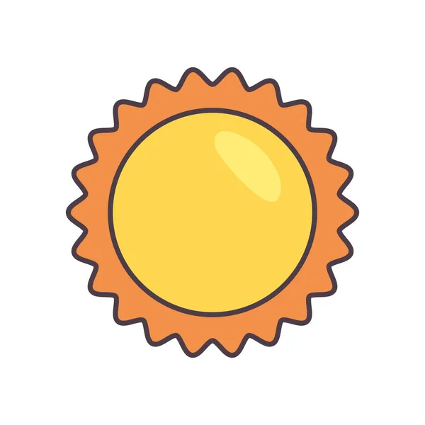 İzole edilmiş güneş hattı ve biçim ikonu vektör tasarımını doldur — Stok Vektör