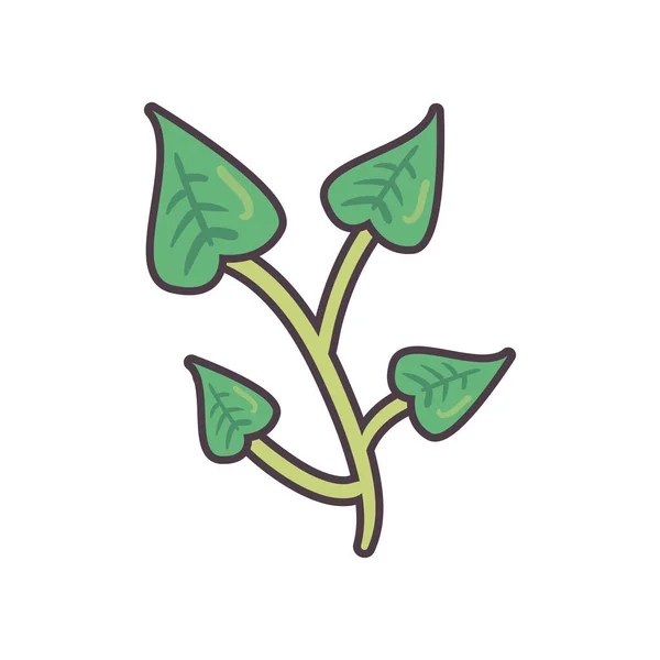 Ізольована лінія рослин і значок стилю заповнення Векторний дизайн — стоковий вектор