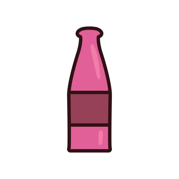 Linha de garrafa de bebida isolada e design de vetor de ícone de estilo de preenchimento — Vetor de Stock