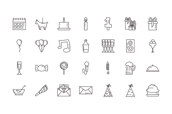 Isolated party line style icon set vector design — Stockvektor