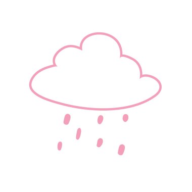 İzole edilmiş bulut ve yağmur çizgisi biçim vektör tasarımı