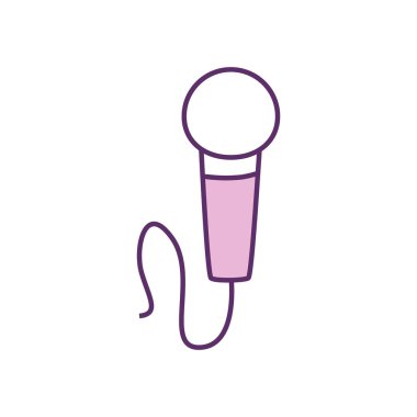 İzole müzik mikrofon hattı doldurma biçimi vektör tasarımı