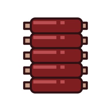 İzole edilmiş kaburga hattı ve biçim ikonu vektör tasarımını doldur