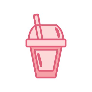 İzole edilmiş smoothie içecek çizgisi biçim vektör tasarımı