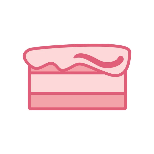 Diseño de vector de icono de estilo de línea de pastel dulce aislado — Vector de stock