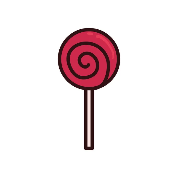 Línea de caramelo dulce aislado y diseño de vectores icono de estilo de relleno — Vector de stock