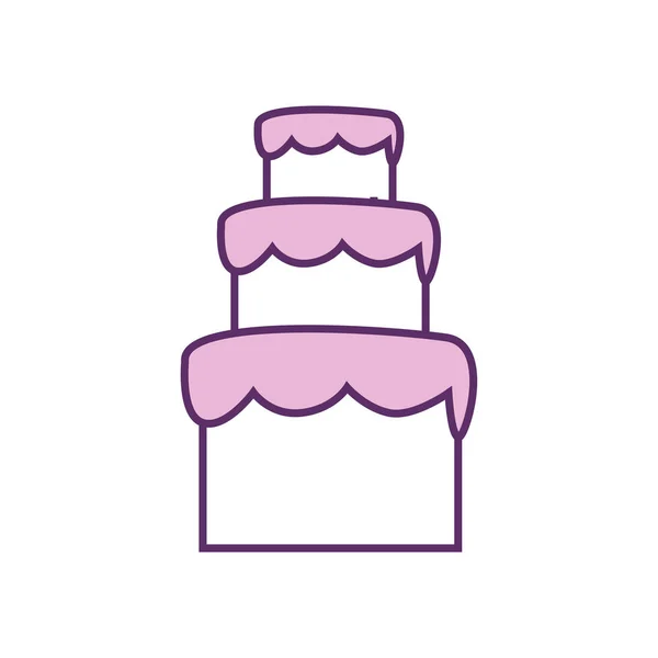 Isolé doux gâteau ligne remplissage style icône vectoriel design — Image vectorielle