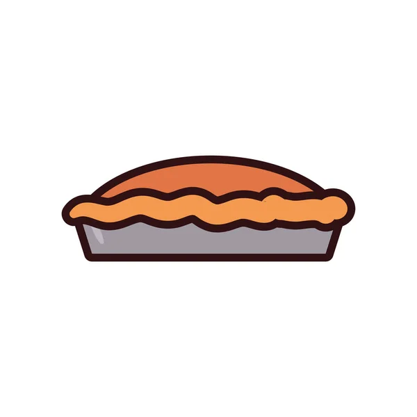 Línea de pastel dulce aislado y diseño de vectores icono de estilo de relleno — Vector de stock