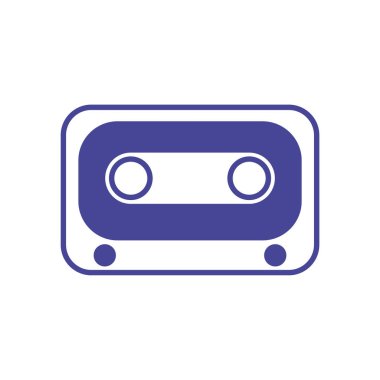 İzole edilmiş retro kaset satır biçimi ikon vektör tasarımı