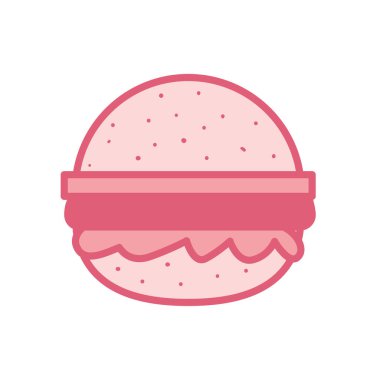 İzole edilmiş hamburger çizgisi biçim vektör tasarımı