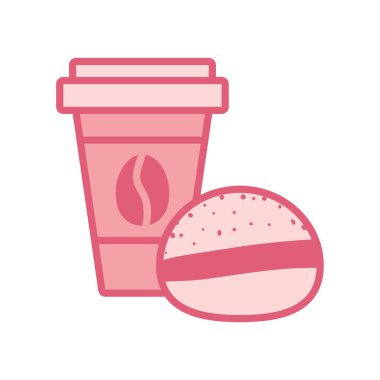 Ekmek içecek tarzı ikon tasarımı olan izole kahve kupası.