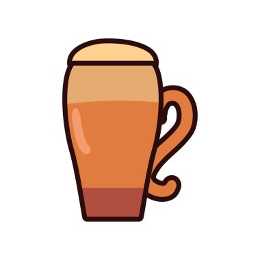 İzole kahve bardağı içki hattı ve biçim ikonu vektör tasarımını doldur