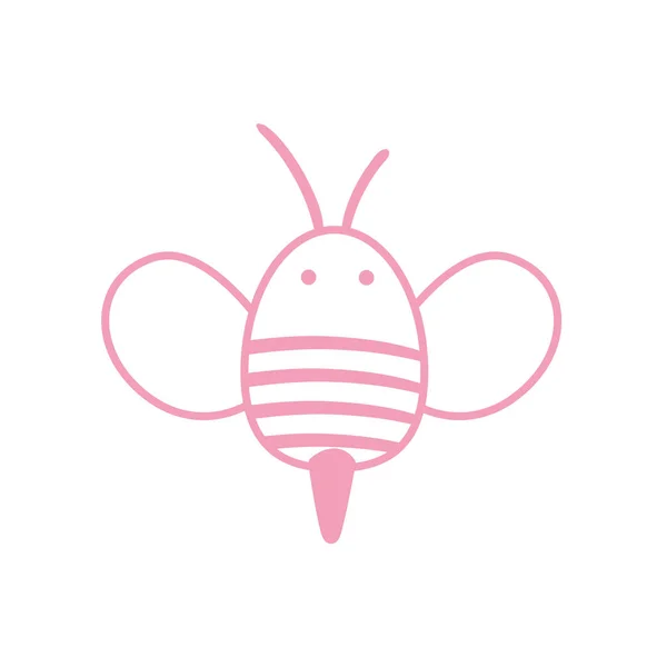 Abeja aislada estilo icono de diseño de vectores — Vector de stock