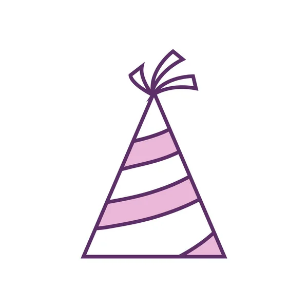 Isolated party hat line fill style icon vector design — Stok Vektör