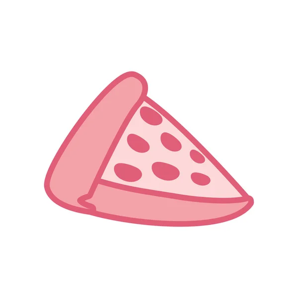 Diseño de vectores de icono de estilo de línea de pizza aislada — Vector de stock