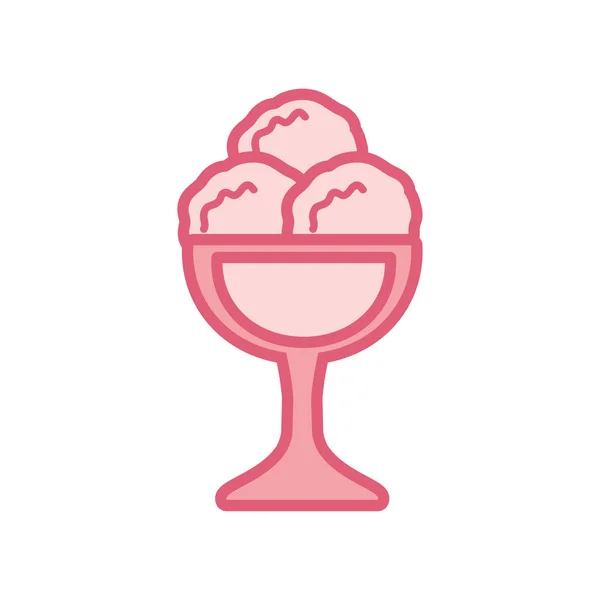 Isolated ice cream line style icon vector design — Stock Vector