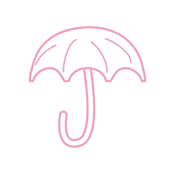 Isolated striped umbrella line style icon vector design — Stock Vector