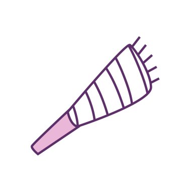 Isolated party confetti cone line fill style icon vector design