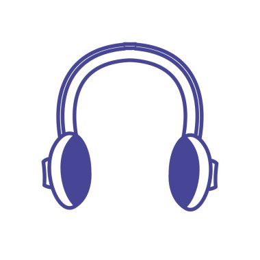 İzole edilmiş retro kulaklık çizgisi biçim vektör tasarımı