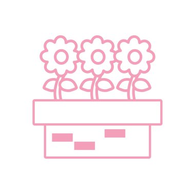 İzole edilmiş doğal çiçek çizgisi biçim vektör tasarımı