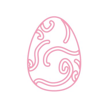 Mutlu Paskalya yumurtası çizgisi biçim vektör tasarımı