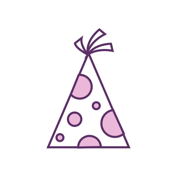 Isolated party hat line fill style icon vector design — Stok Vektör