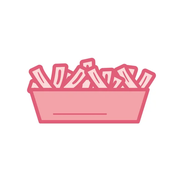 Isolated french fries line style icon vector design — Stock Vector