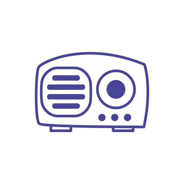 Isolated retro radio line style icon vector design — Stock Vector