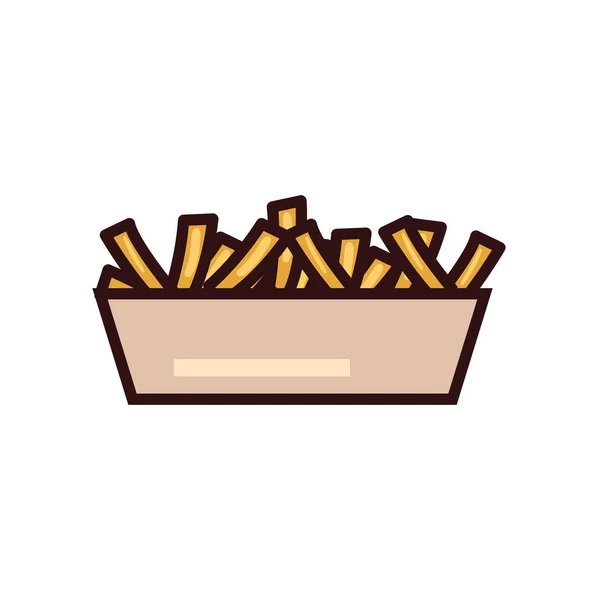 Μεμονωμένες τηγανητές πατάτες γραμμή και συμπληρώστε στυλ εικονίδιο διανυσματικό σχεδιασμό — Διανυσματικό Αρχείο