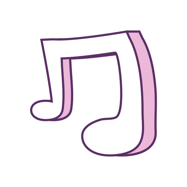 Diseño de vectores de icono de estilo de relleno de línea de nota de música aislada — Vector de stock