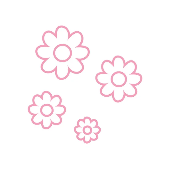 Flores naturales aisladas estilo de línea icono diseño vectorial — Vector de stock