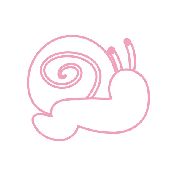 Cute snail cartoon line style icon vector design — Stock Vector