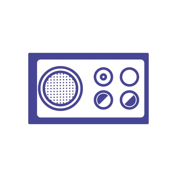 Isolated retro radio line style icon vector design — Stock Vector