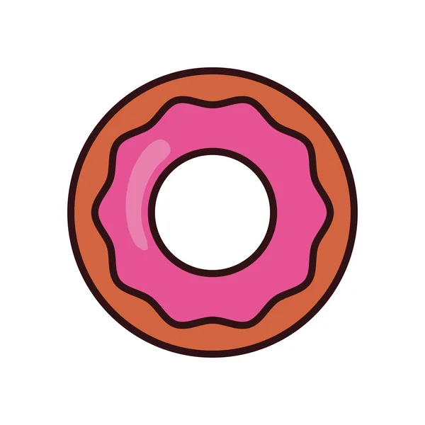 Isolierte süße Donut-Linie und Füllstil-Icon-Vektor-Design — Stockvektor