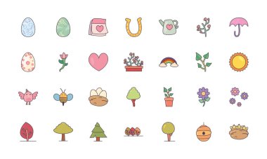 Mutlu Paskalya çizgileri ve biçim simgesi vektör dizaynı