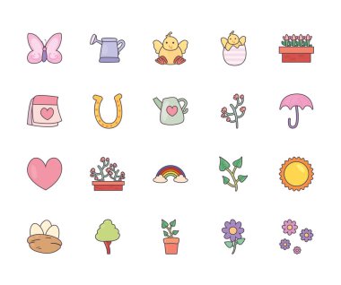 Mutlu Paskalya çizgileri ve biçim simgesi vektör dizaynı